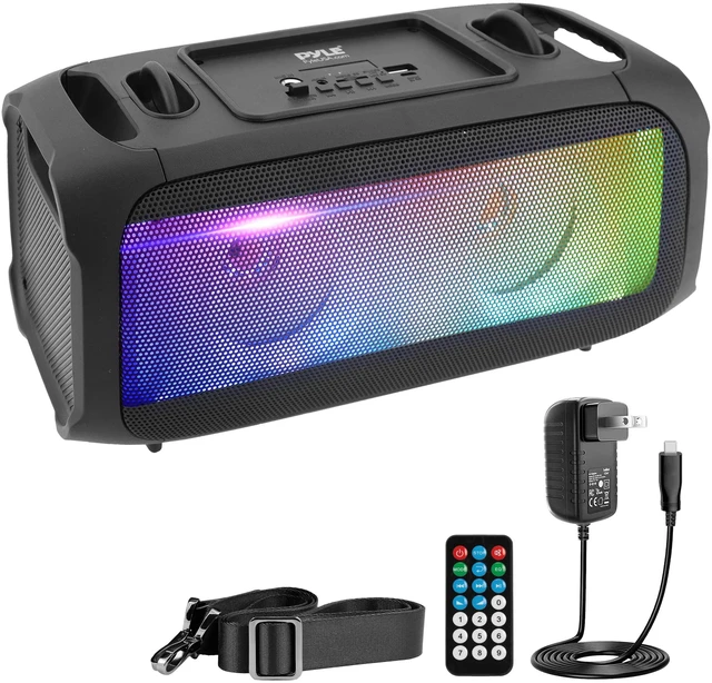Main image of Pyle Wireless Portable Bluetooth Boombox Speaker - 120W Rechargeable Boom Box Speaker Portable Barrel Loud Stereo System - Flashing LED, FM Radio/Aux/MP3/USB Flash Drive/Micro SD, & 1/4" PPHP42B,Black
