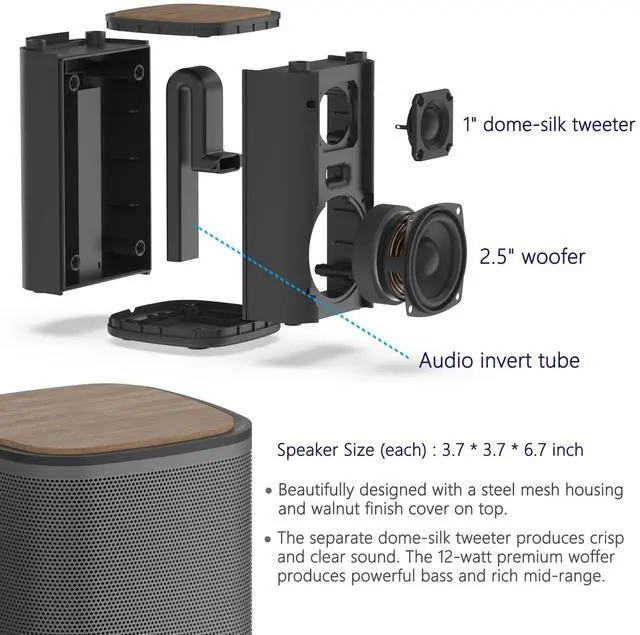Alt view image 2 of 7 - Bluetooth Computer Speakers with Wireless Touch Control Pod for PC Laptop/Desktop Wireless Stereo Gaming Speakers, 4 EQ Modes, Aesthetic Style, 2024 New Model