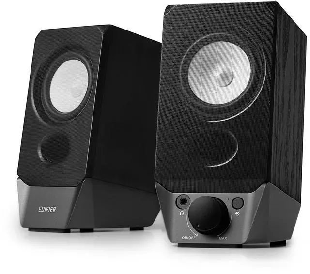 Main image of Edifier R19BT 2.0 PC Speaker System with Wooden Cabinet, Bluetooth 5.3, Full Stereo Sound, Strong Bass, Volume Control, 3.5mm Input/USB-A Sound Card for Computer/TV/Smartphone/Tablet - Black