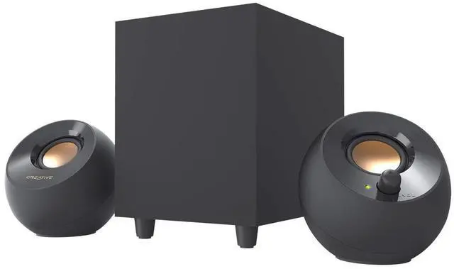 Main image of Pebble Plus 2.1 USB-Powered Desktop Speakers with Powerful Down-Firing Subwoofer and Far-Field Drivers, Up to 8W RMS Total Power for Computer PCs and Laptops (Black)