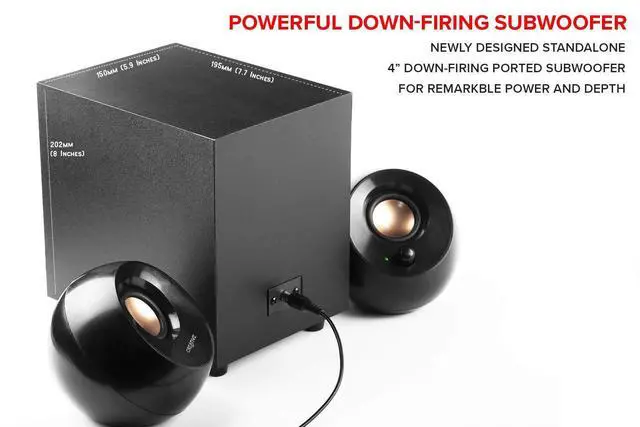 Alt view image 2 of 6 - Pebble Plus 2.1 USB-Powered Desktop Speakers with Powerful Down-Firing Subwoofer and Far-Field Drivers, Up to 8W RMS Total Power for Computer PCs and Laptops (Black)