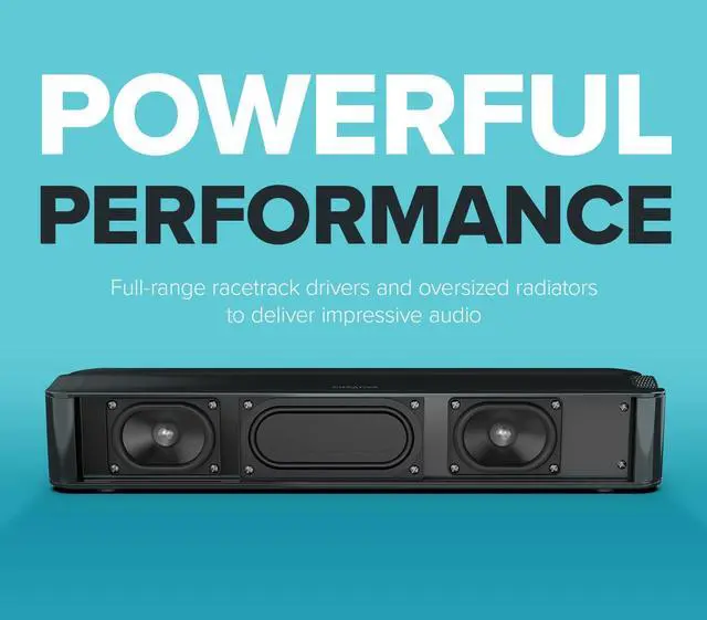 Alt view image 5 of 7 - Stage SE Under-Monitor Soundbar with USB Digital Audio and Bluetooth 5.3, Clear Dialog and Surround by Sound Blaster, Powered via Adapter