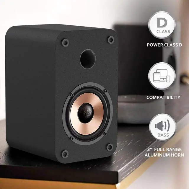 Alt view image 3 of 7 - Plug-N-Play Gaming Computer Speakers for Desktop and PC, 30W RMS Active Bookshelf Speaker with 3-Inch Full Range Speaker,Support Bluetooth 5.3, USB Playback,Aux-in and 3.5mm Earphone Port