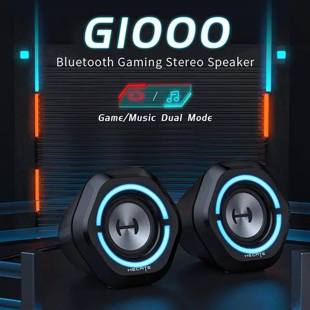 Alt view image 5 of 6 - Bluetooth 5.3 Gaming Speakers,10W PC USB Computer Speakers for Laptop Desktop 3.5mm aux Input Hecate G1000 Black