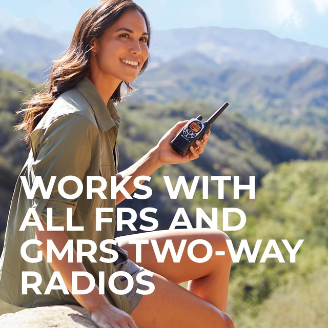 Alt view image 3 of 6 - Midland GXT1000AZ, GMRS Two Way Radio, Black, Single Pack | 50 Channels, 142 Privacy Codes, Up to 36 Mile Long Range, JIS4 Water Resistant, NOAA Weather Alert, Rechargeable NiMH