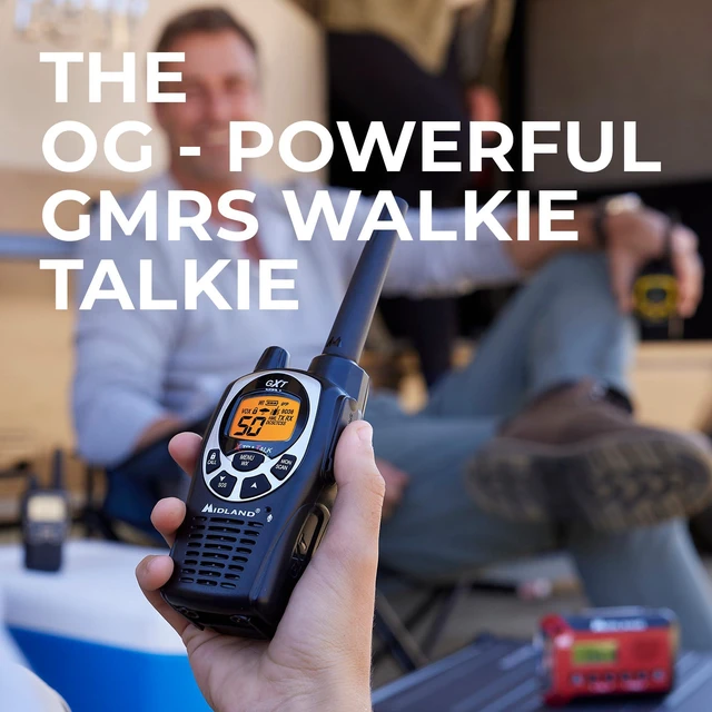 Alt view image 2 of 6 - Midland GXT1000AZ, GMRS Two Way Radio, Black, Single Pack | 50 Channels, 142 Privacy Codes, Up to 36 Mile Long Range, JIS4 Water Resistant, NOAA Weather Alert, Rechargeable NiMH