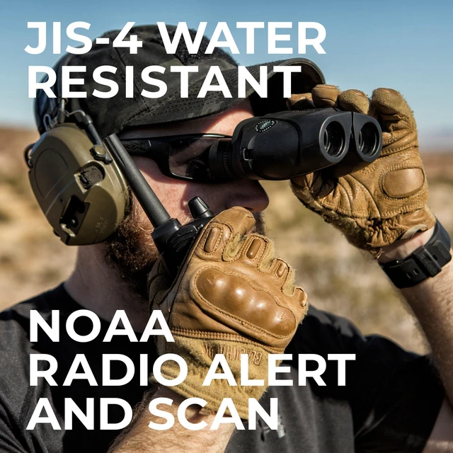Alt view image 4 of 6 - Midland GXT1000AZ, GMRS Two Way Radio, Black, Single Pack | 50 Channels, 142 Privacy Codes, Up to 36 Mile Long Range, JIS4 Water Resistant, NOAA Weather Alert, Rechargeable NiMH