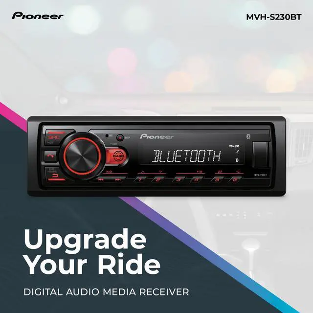 Alt view image 2 of 6 - MVH-S230BT 1-Din Digital Media Receiver  Bluetooth, USB, 50W x 4 Output, AM/FM Radio, iPhone/Android Compatible, Front/SW (Mono) Selectable RCA Output