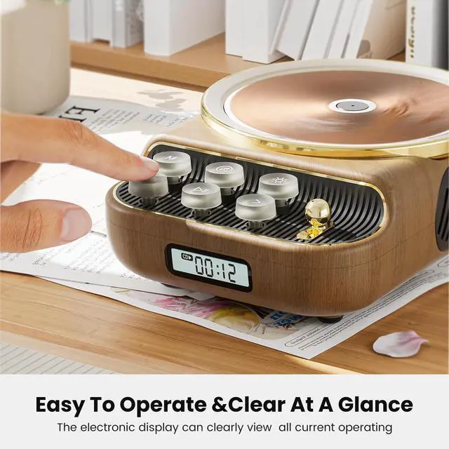 Alt view image 7 of 7 - Retro Portable CD Players with Bluetooth Speakers, FM Radio, Night Light, LCD Display, 4000 mAh Battery, Vintage Radio Built in Dual Speakers Supports USB/AUX/Type-C for Home, Gifts (Wood)