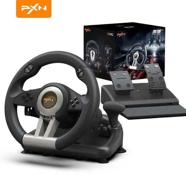 Main image of Racing Wheel - Gaming Steering Wheel for PC, V3II 180 Degree Driving Wheel Volante PC Universal Usb Car Racing with Pedal for PS4, PC, PS3,Xbox Series X|S, Xbox One