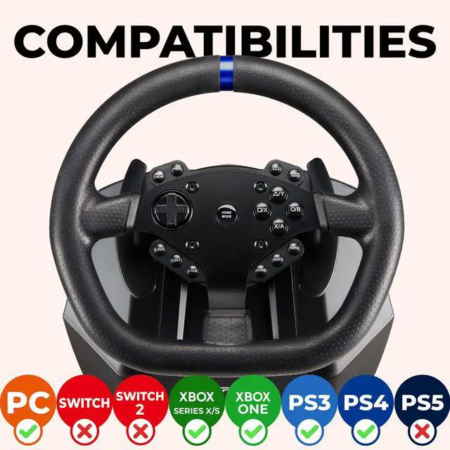 Alt view image 2 of 7 - Superdrive - SV950 steering wheel with pedals and paddles for Xbox Serie X/S, PS4, Xbox One, PC (programmable for all games)