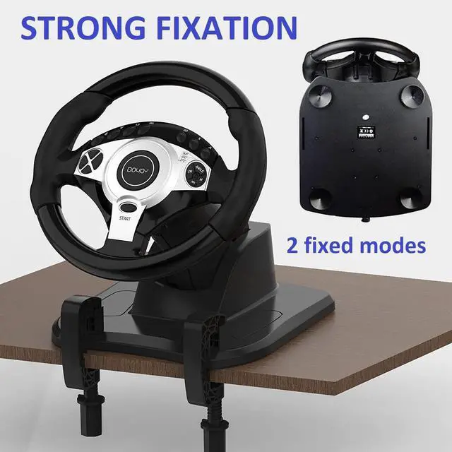 Alt view image 3 of 7 - Racing Wheel with 270/900° Rotation, PC Steering Wheel with Pedals, Dual-Motor Vibration & Gear Shifter for Xbox Series X|S, Xbox One, PS4, PS3, PC, Switch, Xbox 360 Driving Sim Experience