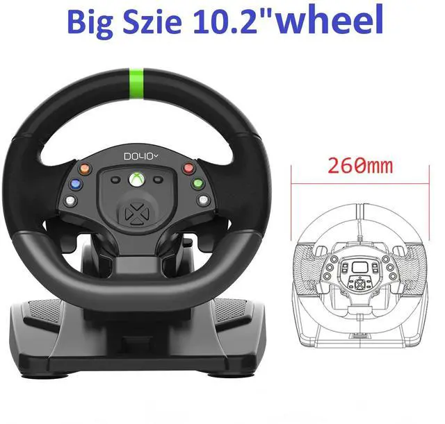 Alt view image 4 of 7 - Xbox 360 Game Racing Wheels,PC Steering Wheel Plug and Play Gaming Driving Volante 180° USB with Pedals Shifter Bundle for XBOX 360 / Windows PC / PS3 /Nintendo switch/Android