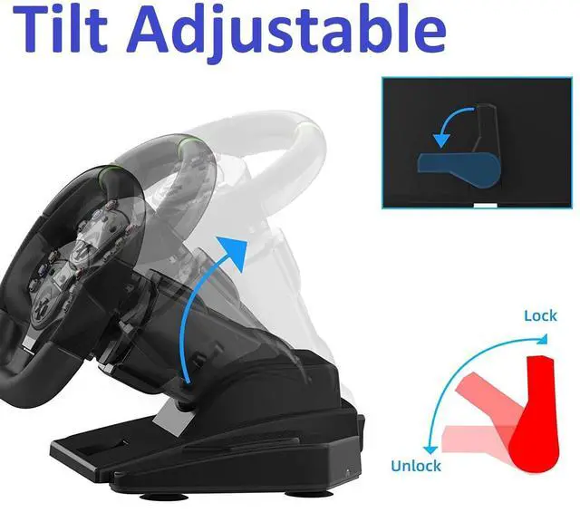 Alt view image 5 of 7 - Xbox 360 Game Racing Wheels,PC Steering Wheel Plug and Play Gaming Driving Volante 180° USB with Pedals Shifter Bundle for XBOX 360 / Windows PC / PS3 /Nintendo switch/Android