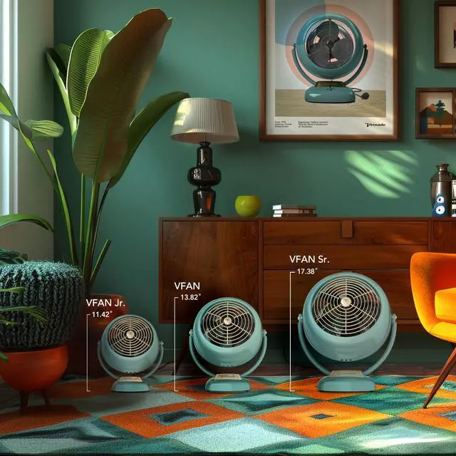 Alt view image 2 of 6 - VFAN Jr. Vintage Air Circulator Fan, Green