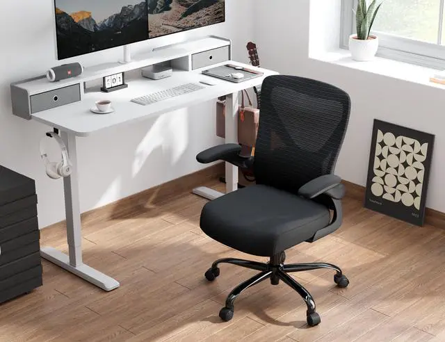 Alt view image 6 of 7 - Ergonomic Office Chair - X-Shaped Computer Desk Chairs Comfy, Mesh High-Back Gaming Chair with Adjustable Lumbar Support, Executive Task Chair for Adults, Comfortable for Long Hours