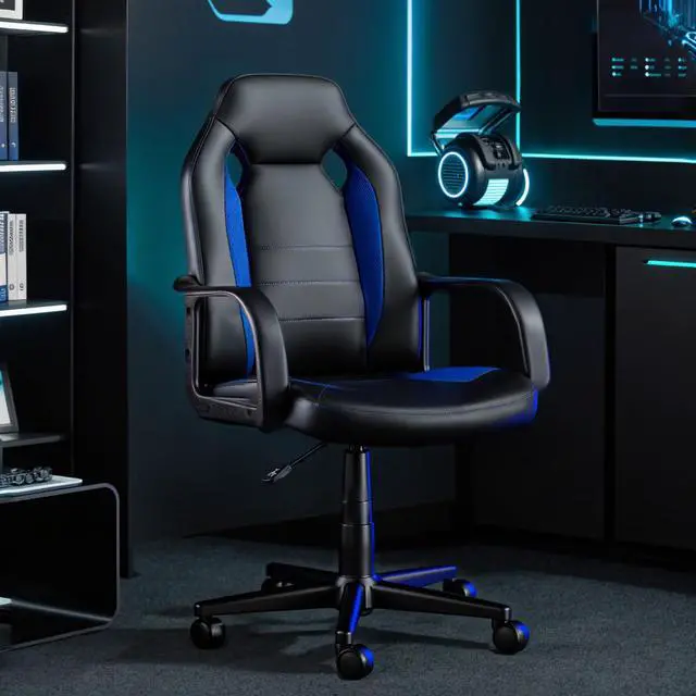 Alt view image 2 of 7 - Ergonomic Computer Gaming Chair Home Office Racing Executive Video Task Desk PU Leather for Adults Teens Kids Gamer