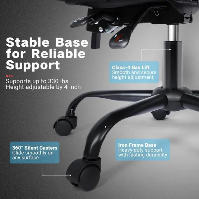 Alt view image 6 of 7 - Gaming Chair, Ergonomic Computer Office Chair with Footrest and Lumbar Support, Height Adjustable Desk Chair with 360° Swivel Seat and Headrest, Red & Black