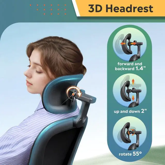 Alt view image 4 of 7 - Office Chair, Breathable Black Mesh Elegance with Ergonomic Comfort for Professionals & Gamers