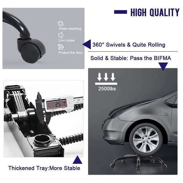 Alt view image 6 of 7 - High-Back Gaming Chair PC Office Chair Computer Racing Chair PU Desk Task Chair Ergonomic Executive Swivel Rolling Chair with Lumbar Support for Back Pain Women, Men,White