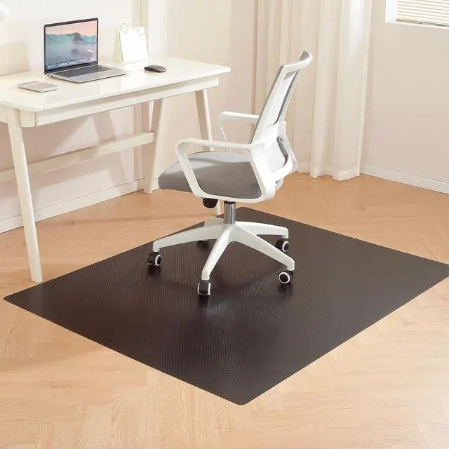 Main image of Gaming Chair Mat for Hardwood Floor, 48 x 72 Inch Large Office Chair Mat, Black Plastic Floor Protector, 4'×6' Area Rug for Living Room, Heavy Duty Wood Tile Floor Mats for Home Laundry Dining Area