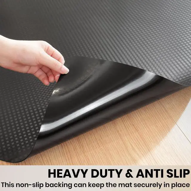 Alt view image 6 of 7 - Gaming Chair Mat for Hardwood Floor, 48 x 72 Inch Large Office Chair Mat, Black Plastic Floor Protector, 4'×6' Area Rug for Living Room, Heavy Duty Wood Tile Floor Mats for Home Laundry Dining Area