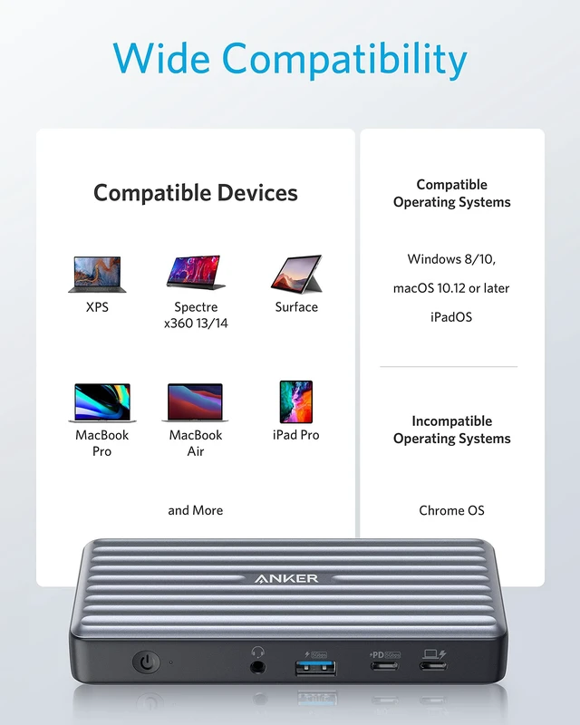 Alt view image 7 of 7 - USB-C Docking Station, PowerExpand 9-in-1 USB-C PD Dock for Laptops 60W Charging for Laptop, 20W Charging for Peripherals, 4K HDMI and DisplayPort, 5Gbps Max Transfer, Ethernet, 3.5 mm Audio