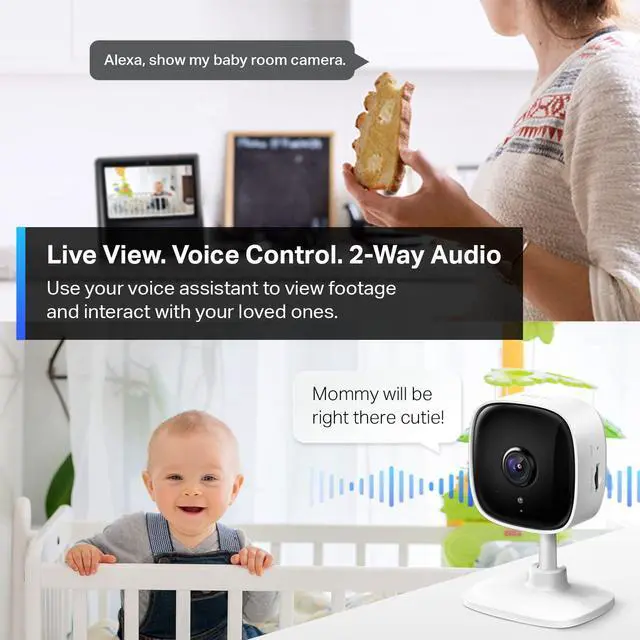 Alt view image 2 of 4 - TP-Link 2K Security Camera for Baby Monitor, Dog Camera w/Motion Detection, 2-Way Audio Siren, Night Vision, Cloud & SD Card Storage, Works w/Alexa & Google Home, 4-Pack ( C110P4)