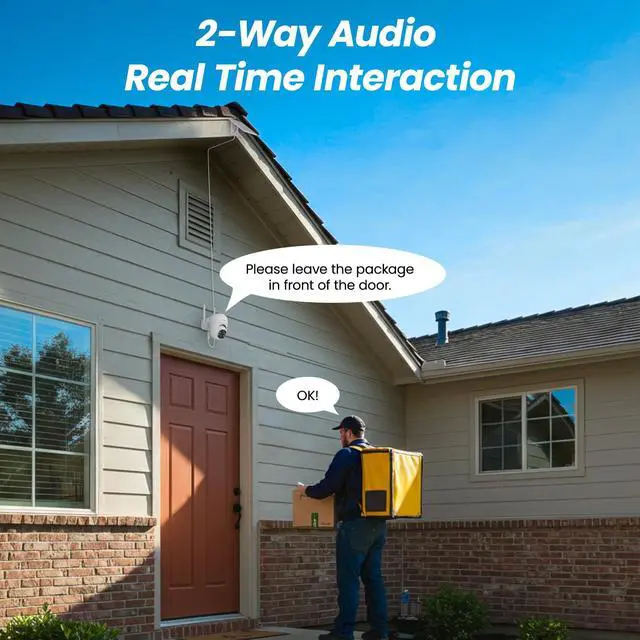 Alt view image 5 of 7 - 2K Cameras for Home Security-2.4G WiFi Outdoor Camera Wireless Solar/Battery Powered with solar panel, 360° Viewing, AI Human Detection, Color Night Vision, with SD Storage, Works with Alexa(2 Pack)