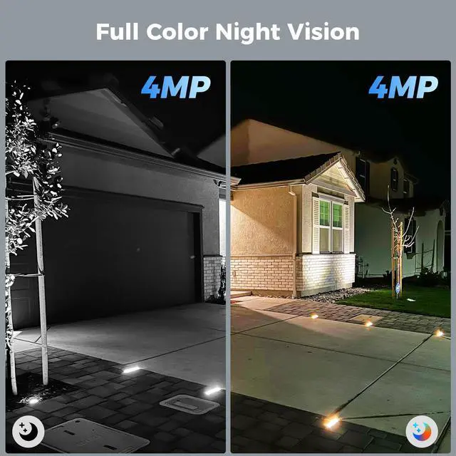Alt view image 4 of 6 - _Mega Brand  Cameras Wireless Outdoor 2 Pack, Battery Powered 3K 4MP wifi Cameras for Home Surveillance, PIR/AI Motion Detection, Waterproof, Color Night Vision, 2-Way Audio, Cloud/SD Storage