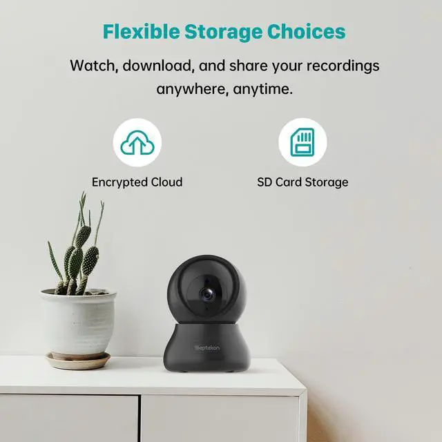 Alt view image 7 of 7 - Security Cameras Indoor, 2K Wired Cameras for Home Security with Night Vision, 2-Way Audio, Motion Detection, Compatible with Alexa (4 Pack), Black