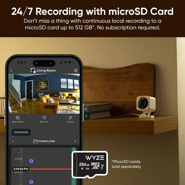 Alt view image 6 of 7 - Cam v4, 2.5K QHD WiFi Indoor/Outdoor Smart Home Security Camera, Pet/Baby Monitor, Motion Activated Spotlight/Siren, Color Night Vision, 2-Way Audio, Works with Alexa & Google, Free Expert Help