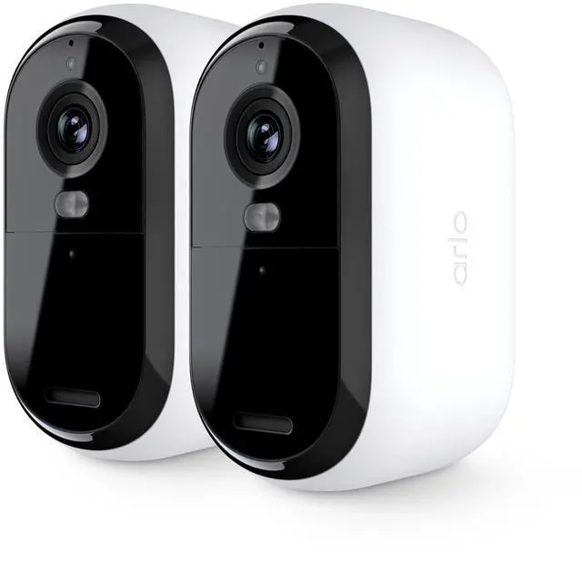 Main image of Essential Security Camera 1080p HD | Outdoor - Indoor | 2nd Gen | Wireless with Spotlight, 2-Way Audio, Color Night Vision, Live Stream, Real Time Notifications, Wide Angle - White, 2 Cameras