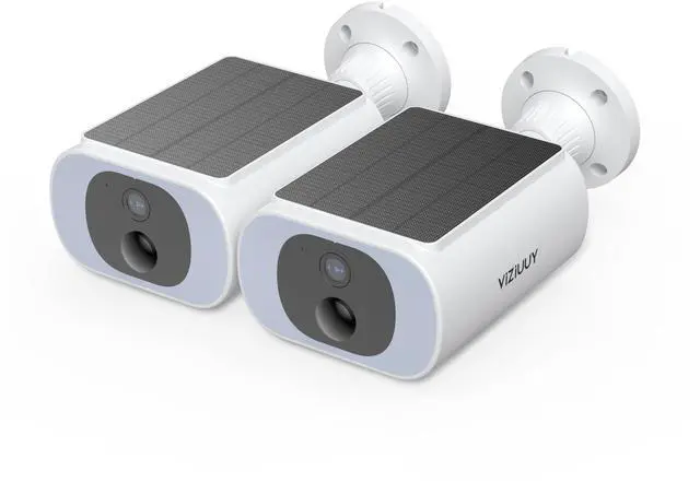 Main image of Solar Camera Outdoor Wireless 2 Pack, 2K Cameras for Home Security with Embedded Solar Panel, WiFi Surveillance Camera, Colorful Night Vision, 2-Way Audio, Continuous Power, Work with Alexa