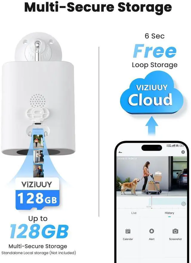 Alt view image 7 of 7 - Solar Camera Outdoor Wireless 2 Pack, 2K Cameras for Home Security with Embedded Solar Panel, WiFi Surveillance Camera, Colorful Night Vision, 2-Way Audio, Continuous Power, Work with Alexa