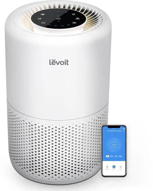 Main image of Air Purifier for Home Bedroom Dorm Room, Smart WiFi Alexa Control, AHAM VERIFIDE, 3-in-1 Filter with HEPA Sleep Mode for Allergens, Pollutants, Smoke, Dust, Core 200S-P, White