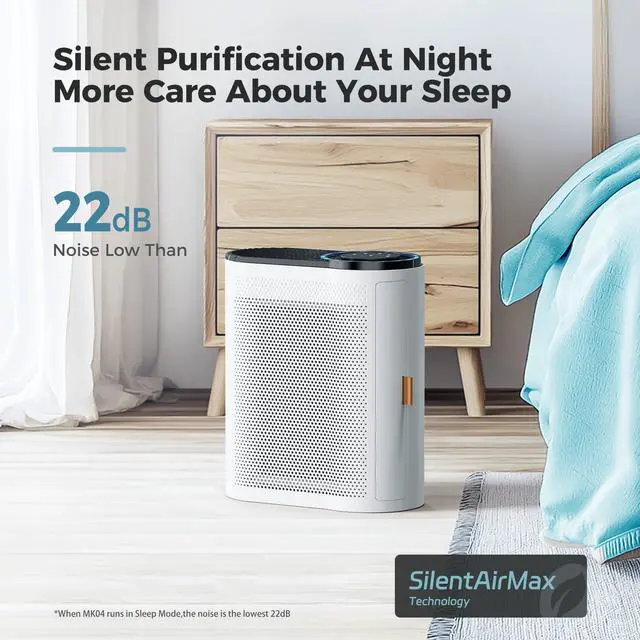Alt view image 7 of 7 - Air Purifiers for Home Large Room Up to 1095 Sq.Ft Coverage with Air Quality Sensors Impressive Filter Layer with Auto Function for Home, Bedroom, MK04- White(Available for California)