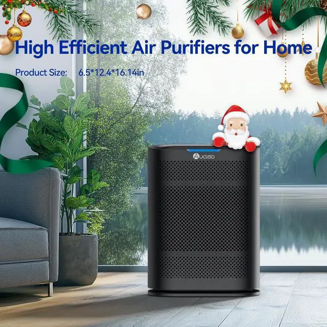 Alt view image 7 of 7 - Air Purifiers for Home Large Room Cover 2,100 Ft²,Home Air Purifier with Air Quality Monitor & Aromatherapy,Auto H13 Air Purifier Removes Pets Hair Dust Smoke Odor,with 7 Colors Light(Black)