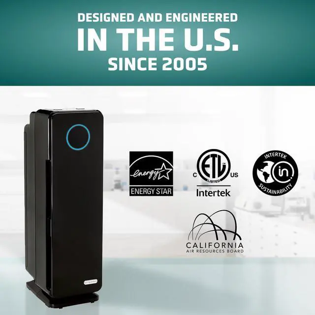 Alt view image 6 of 7 - 5-In-1 HEPA Air Purifier for Home, Pet Air Purifier with HEPA Air Filter & UV-C Light, AC4300BPTCA, 743 Sq. Ft., 22'' Tower, Black