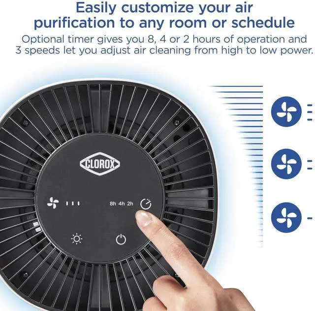 Alt view image 5 of 7 - Clorox Air Purifiers for Bedroom Home, True HEPA Filter, Small Rooms Up to 200 Sq Ft, Removes 99.9% of Mold, Viruses, Wildfire Smoke, Allergens, Pet Allergies, Dust, AUTO Mode, Whisper Quiet