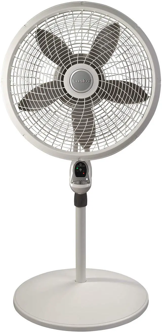 Alt view image 7 of 7 - Cyclone Pedestal Fan, Adjustable Height, Remote Control, Timer, 3 Speeds, for Bedroom, Kitchen, Office and Living Room, 18", White, 1885, Large