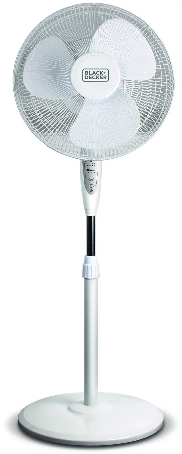 Main image of 16" Stand Fan with Pedestal Base, Height Adjustable Pedestal Fan with Remote and Touch Control Panel, Free Standing Fan with 90-Degree Oscillating and 3-Speed Settings, White