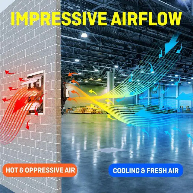 Alt view image 6 of 7 - 12" Wall Mounted Shutter Exhaust Fan, Automatic Shutter, with Thermostat and Variable Speed controller, 0.6A, 960 CFM, 1400 SQF Coverage Area Silver (ILG8SF12V-ST)