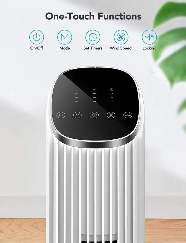 Alt view image 7 of 7 - 36 in. White Tower Fan for Bedroom, 5 Modes 8 Speeds up to 25ft/s