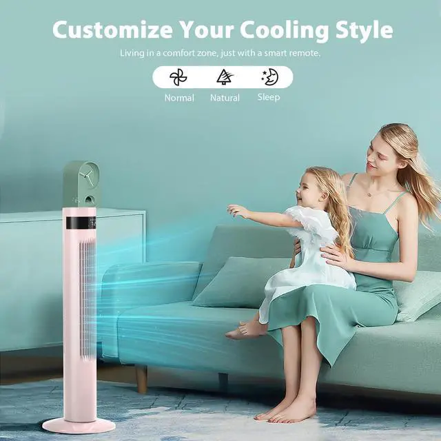 Alt view image 2 of 7 - Tower Fan Portable Electric Oscillating Fan (36 inch, Pink)