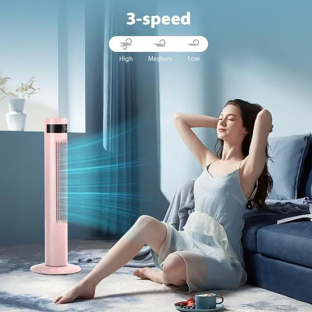 Alt view image 5 of 7 - Tower Fan Portable Electric Oscillating Fan (36 inch, Pink)