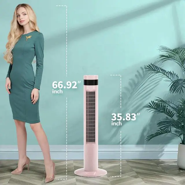 Alt view image 7 of 7 - Tower Fan Portable Electric Oscillating Fan (36 inch, Pink)