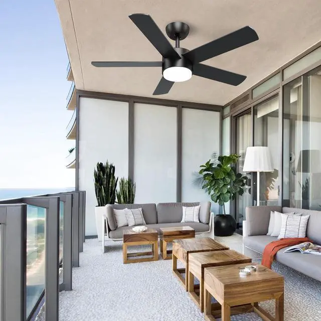 Alt view image 7 of 7 - 42 inch Black Ceiling Fans with Lights and Remote Control, LED Ceiling Fan Dimmable 3 CCT 6-Speed, Noiseless Modern Ceiling Fan for Bedroom, Living Room, Dining Room, ETL Listed