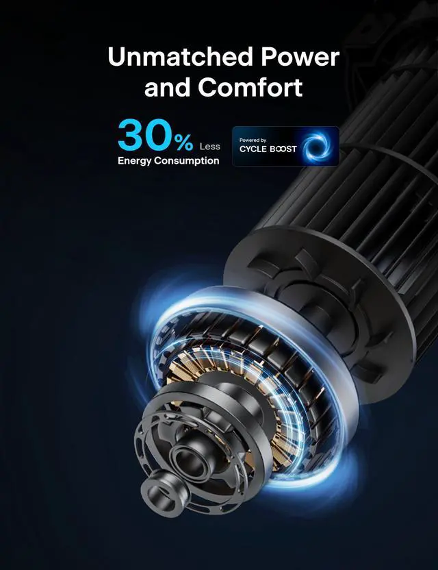 Alt view image 6 of 7 - 40 inch Bladeless Tower Fan for Bedroom, Standing Fan with Remote Control, 26ft/s, 90° Oscillation, 3 Speed Settings, 27 Db, 3 Modes, 15-Hour Timer, LED Display, Fan that Blows Cold Air, Grey