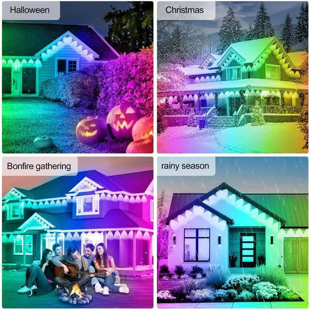 Alt view image 7 of 7 - 300Ft Outdoor LED Strip Lights Waterproof,Music Sync RGB IP68 Outside Led Light Strips Waterproofs with App and Remote,Exterior Led Rope Lights Waterproof for Deck,Balcony,Roof,Garden,Pool